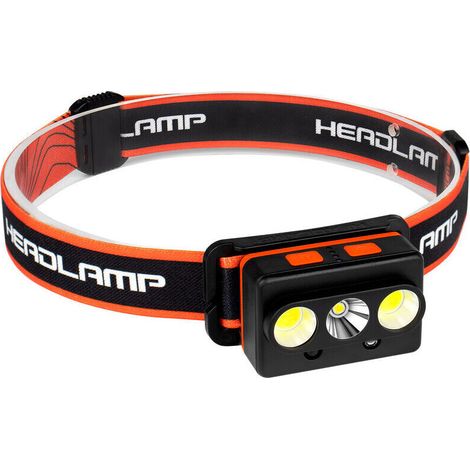 JOORRTPhare LED rechargeable par USB, lumens avec mode blanc et rouge, lampe frontale puissante étanche IPX5 pour la course, le camping, la lecture, le bricolage, le cyclisme, la pêche (A). (1/2)