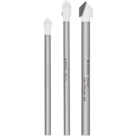 Bosch 3tlg. Fliesenbohrer-Set 5,0 mm x 70 mm, 6,0 mm x 80 mm, 8,0 mm x 80 mm (1/3)