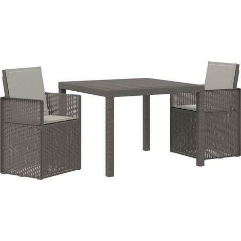 Maison Exclusive - Set da Pranzo per Giardino 3 pz Grigio Chiaro PP (1/5)