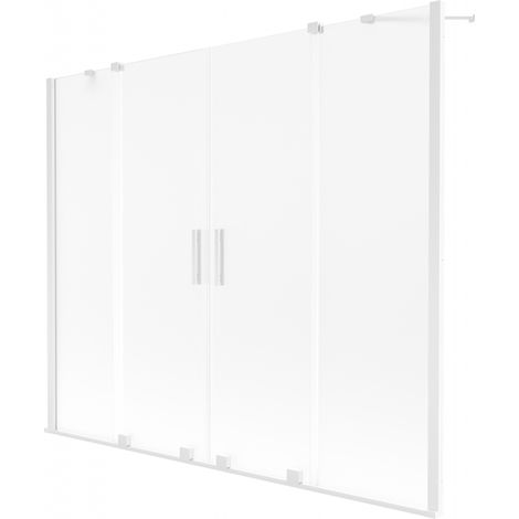 Mexen Velar Duo Duschabtrennung 2-flügelig verschiebbar 170 x 150 cm, Frost, Weiß - 896-170-000-32-20