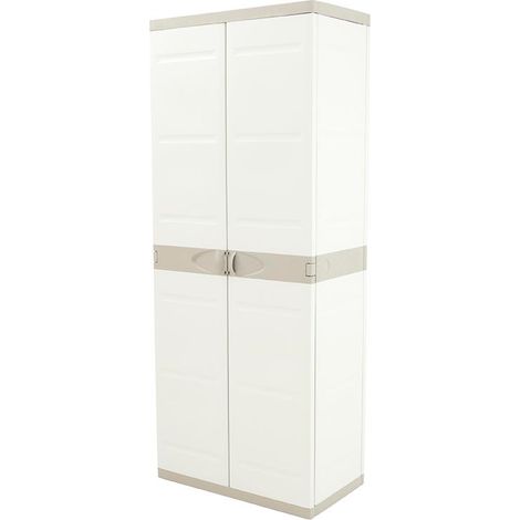 Plastiken Serie Titanium armario de exterior 70x41x176 cm beige con 4 estantes