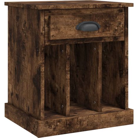 Maison Exclusive - Mesita de noche color roble ahumado 43x36x50 c