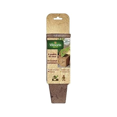 Vilmorin 8 quadratische Kokosnusstpfe, 8 cm