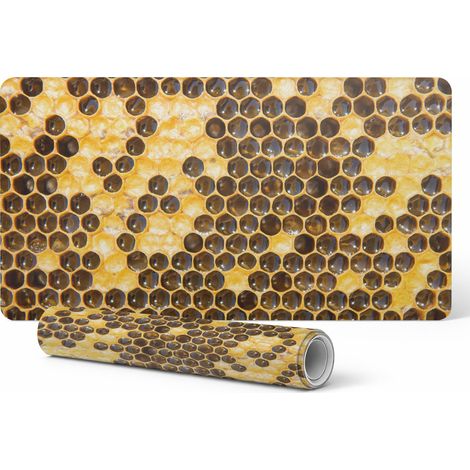 Alfombrilla protectora moderna para rat贸n con dise帽o de panal de abeja, 120 x 60 cm.
