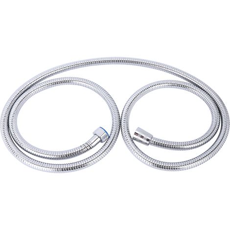 Flexible de douche de 2 mètres en acier inoxydable galvanisé, filetage G1/2 pouce, accessoire de salle de bain, flexible, antirouille, installation facile (1/5)