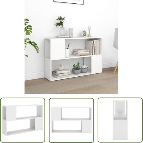 The Living Store Bücherregal Weiß 100x24x63 cm Holzwerkstoff - Bücherregal - Regal - Wohnraumgestaltung - Weißes Regal - Holzwerkstoffregal (1/5)