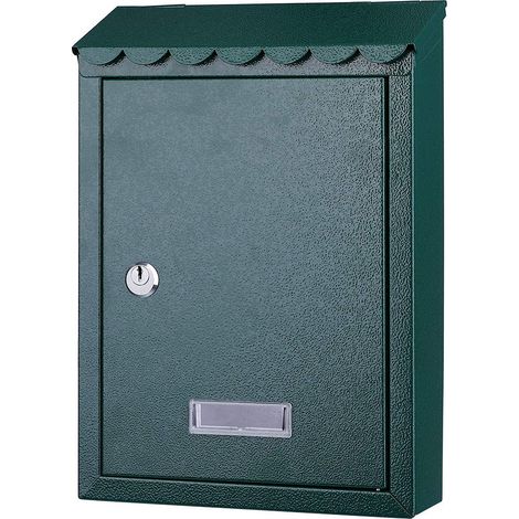 Cassetta Postale Parete in Acciaio Porta Lettere Posta Esterno con Chiave Verde (1/5)