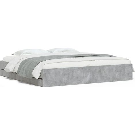 Maison Exclusive - Giroletto Cassetti Grigio Cemento 160x200 cm Legno Multistrato