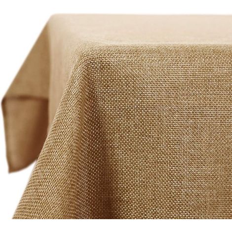 Tovaglia 100 x 150 cm, effetto lino, antipiega, idrorepellente, ideale per sale da pranzo, giardini, feste, matrimoni, ecc. (1/5)