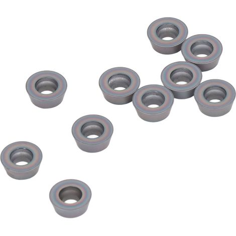 10 mehrfarbige, runde Hartmetall-Wendeschneidplatten für CNC-Dreh- und Fräswerkzeuge, verschleißfest beschichtete Schneidwerkzeuge (1/5)