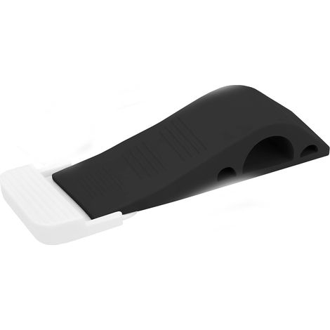 BEBUSINGOTO Topes de puerta - Paquete de 4 cuñas de goma para alfombras, madera, hormigón y azulejos - Accesorios para el hogar - Negro (1/5)