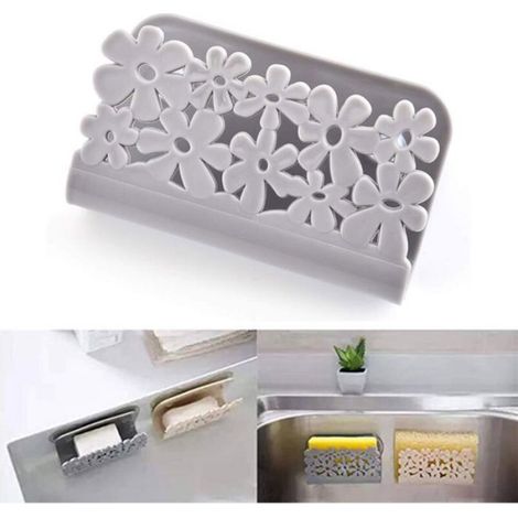 Porte-Eponge - Ventouse - 11,5 x 4,2 x 6,5 cm - Pour Evier Cuisine - Lot de 5 (1/5)