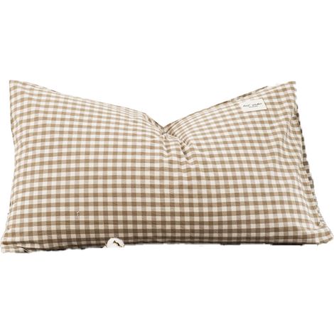 1 Funda de almohada, algodón, a cuadros, suave, transpirable, para dormitorio (1/5)