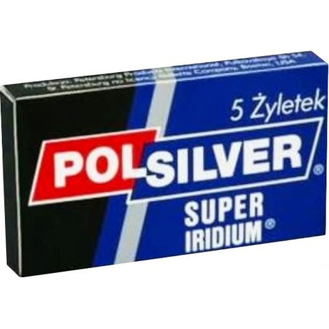 Lames de rasoir double face Polsilver Super Iridium, paquet de 5 pièces.