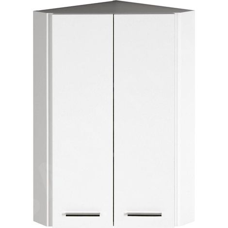 Aqualine Zoja - Armoire suspendue d'angle 35x76x35 cm, 1 porte, blanc 50331 (1/5)