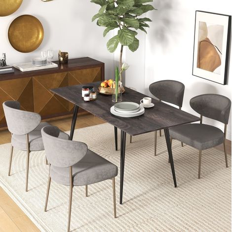 Ausziehbarer Esstisch 120-160 x 75 cm, grau, OKMYHOME (1/5)