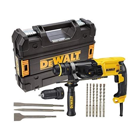 Trapano a percussione combinato Dewalt SDS Plus da 2 kg + set scalpello e trapano D25134KP