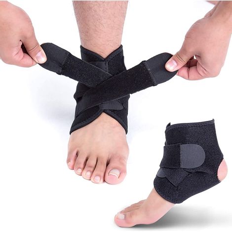 Chevillère - Matière Néoprène Respirant - Soutien Réglable avec Compression Ciblée - Design Sans Talon - Taille Unique - Pour Sport et Rééducation (1/5)