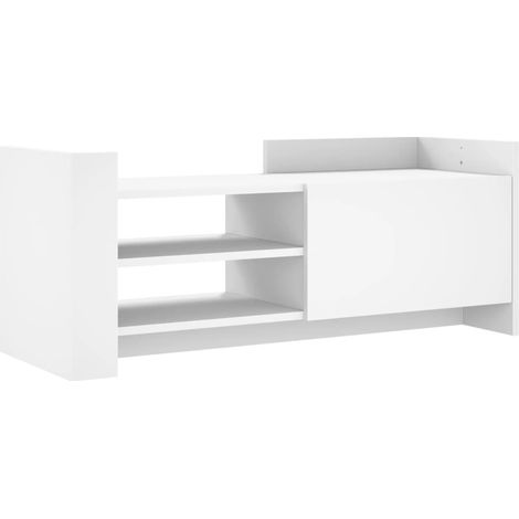 Mobile TV multimediale scaffale per televisione televisione buffet sala da pranzo soggiorno camera da letto 100 x 35 x 40 cm derivati del legno bianco 020025486