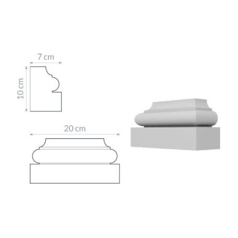 Support décoratif W12: ornée d'un motif courbé