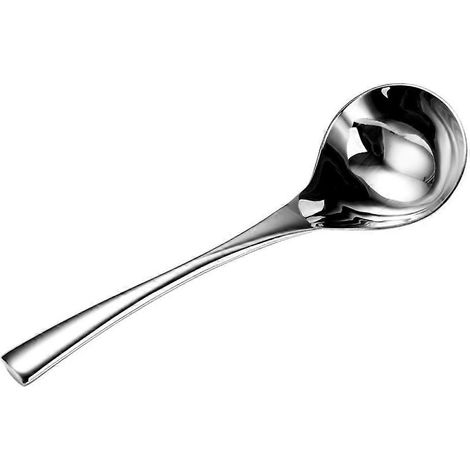 Louche à soupe en acier inoxydable, cuillère de service fonctionnelle avec bol, idéale pour cuisines professionnelles et domestiques. (1/4)