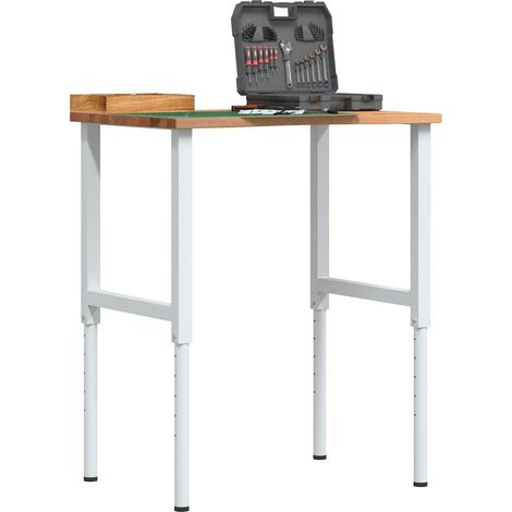 Werkbank Hellbraun 80x60x(71,5-98) cm Massivholz Eiche