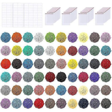 Quadratische Ersatzdiamanten in 60 Farben mit 80 selbstklebenden Beuteln, 3 Blatt Etikettenpapier mit 120 Etiketten (1/5)