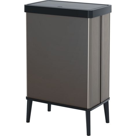 Pattumiera Bidone Differenziata Verto High Pearl Grey 27 x 44 x 69 cm (1/5)