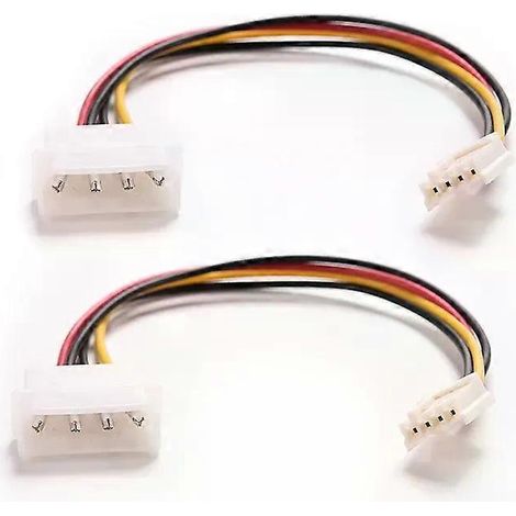 Adaptateur de câble d'alimentation pour lecteur de disquettes (connecteur Molex IDE mâle 4 broches vers ATA femelle 4 broches) - Ordinateur PC - Référence : 1PC-JXLGV (1/4)