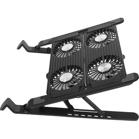 Support de Refroidissement en Plastique Noir pour Ordinateur Portable Pliable Ventilateur USB Gain de Place pour Utilisation Mobile (1/5)