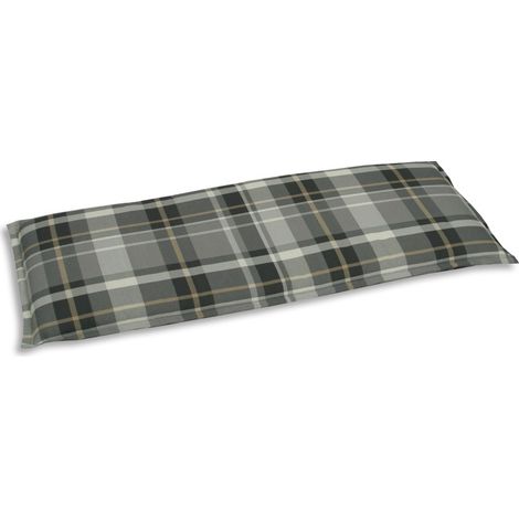 Go-De Bankauflage 115x45x6 cm grau-kariert Sitzauflage Auflage Polsterauflage (1/3)