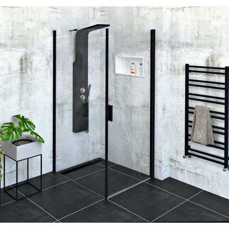 Polysan Zoom Black - Cabine de douche 90x100 cm, version G/D, Antidrop, verre transparent/noir mat ZL1290BZL3210B (1/5)
