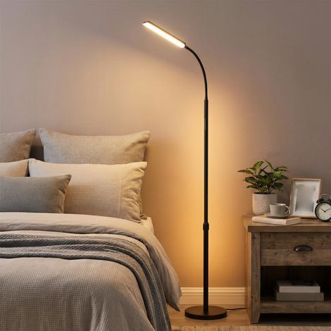 Lampe de Lecture avec Télécommande, Hauteur Réglable avec Col de Cygne, Fonction Minuteur, pour Salon, Noir (1/5)