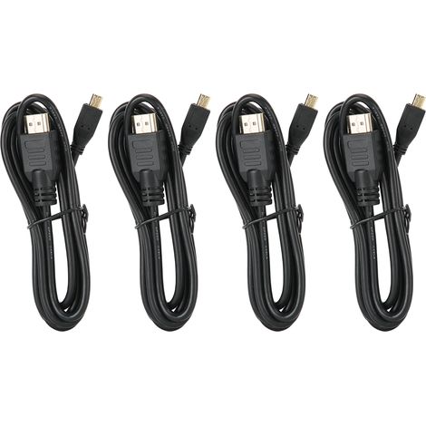 Câble Micro HDMI vers HDMI 1,5 mètre - Lot de 4 - Pour Raspberry Pi 4B et Caméras Numériques (1/5)