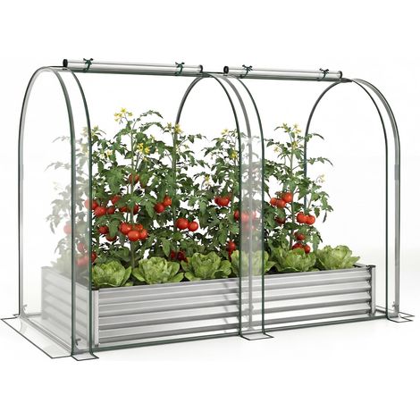 COSTWAY Orto Rialzato Copertura Protezione Serra Cassone Letto Aiuola Fioriera Vasca Cassetta Esterno Giardino Terrazza Prato Balcone Cortile Piante Fiori Ver (1/5)