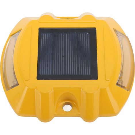 Ortviai Plot lumineux solaire pour allée – XL-03 – LED jaune, aluminium résistant, étanche IP68