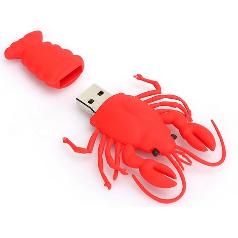Clé USB en PVC à motif homard, petite taille, 32 Go. (1/5)