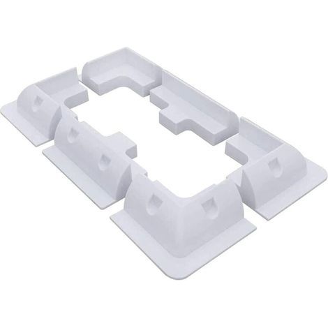 (Blanc) Lot de 6 supports de montage pour panneaux solaires ABS, aucun perçage requis, largement utilisés sur les toits des camping-cars, caravanes, véhicules, camping-cars, garages, hangars (1/4)