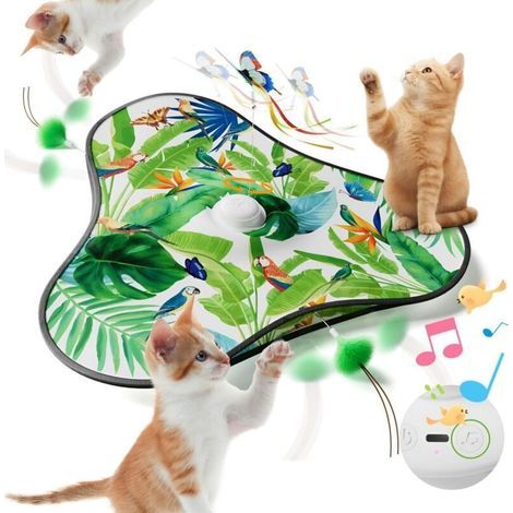 Interactive cat toy with spring mechanism - Rechargeable, touch-activated with mouse sounds, ideal exercise toy for active indoor cats. (M) coated (1/5)