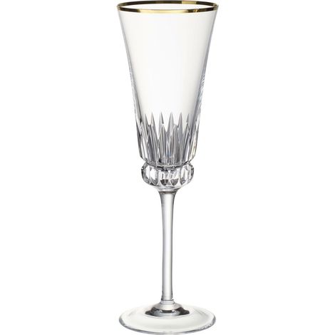 lot de flûtes à champagne avec bord doré, flûtes à champagne de 120 ml, verre cristallin, transparent (1/2)