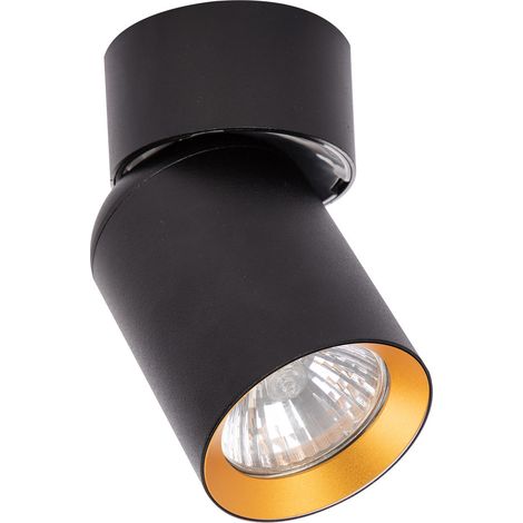 Spot plafond orientable noir/or GU10 10W Andy Milagro (1/4)