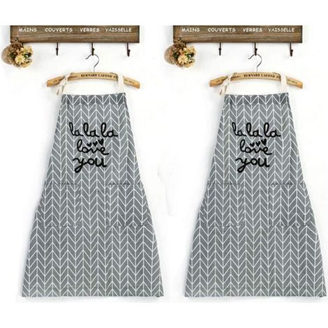 Verstellbare Küchenschürze mit Tasche, für Kochen, DIY, Restaurant, Garten, Grillen – 2er-Set