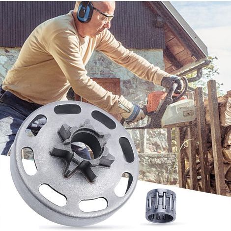 LinDuxe 325 Pitch 7 Zahn Kupplungstrommel Kettenrad mit Nadellager OEM für Husqvarna 340 345 350 351 353 440E 450E Kettensäge, ersetzt 505441501 505 44 15-01 505-44-15-01