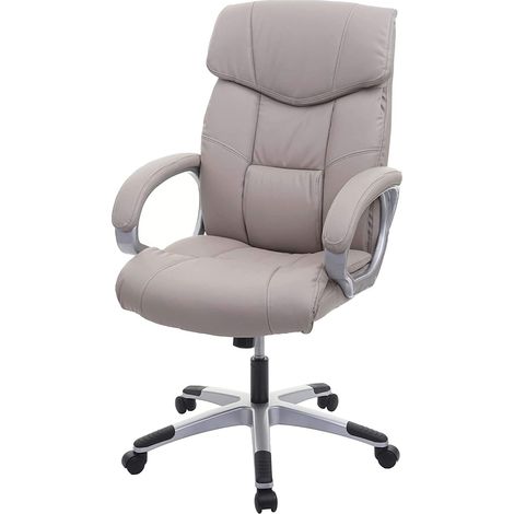 Sedia da ufficio con rotelle, girevole, altezza regolabile, sintetica, grigio talpa 040001805