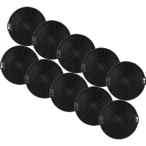 vhbw 10x Filtro a carboni attivi sostituisce Beko 9197059543 per cappe aspiranti - 15 cm