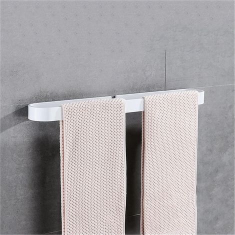 Hand Towel Holder, 50cmHand Towel Bar Self Adhesive & Screw Wall Mounted Hand Towel Holder Stand Hand Towel Hanger for Bathroom Kitchen (White) (1/4)