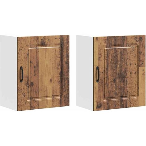 Maison Exclusive - Pensili da cucina 2 pz Kalmar in Legno Multistrato Legno Antico (1/5)