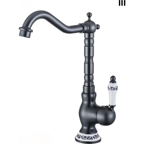 Robinet de cuisine laiton style rétro – Finition argentée, levier unique – Classique et polyvalent pour pièces d’eau
