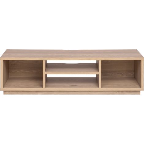Iris Ohyama, Meuble TV, Meuble tele, Banc TV, Support télévision pour ecran jusqu'à 65 pouces, 4 Etagères, Sortie-câbles, Pieds ajustables, Chambre, Salon - TV Cabinet Standard OTS-150S - Marron clair