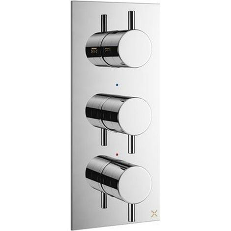 Crosswater MPRO ensemble encastré robinet de douche thermostatique vertical 2 robinets d'arrêt partie apparente chrome